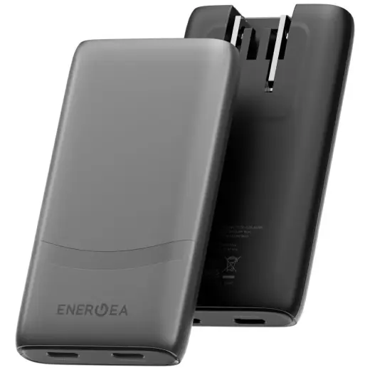 Wall charger Energea TravelWorld Edge 65W 2xUSB-C PD|PPS|QC3.0 (US|UK|EU) graphite
