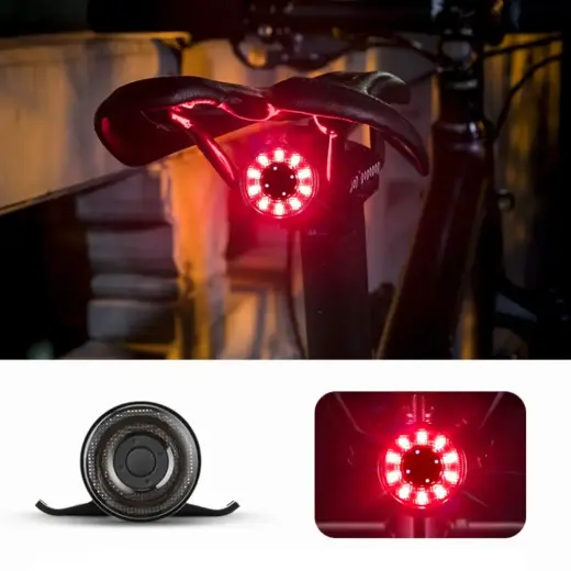 Rockbros Q1 rear bicycle light 7 colors LED micro USB - black Photo