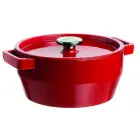 Чугунная кастрюля 3,6 л Pyrex круглая Ø24 см красная Фото num