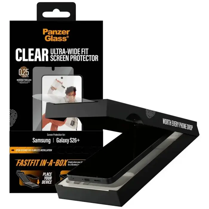 Tempered glass PanzerGlass Ultra-Wide Fit FastFit for Samsung Galaxy S26+ Foto 4