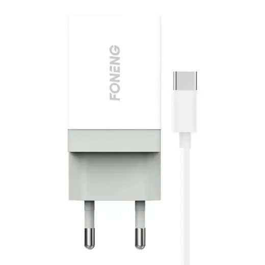 Foneng K210 lādētājs | 10,5 W | USB-C | ar USB-A uz USB-C kabeli iekļauts | balts