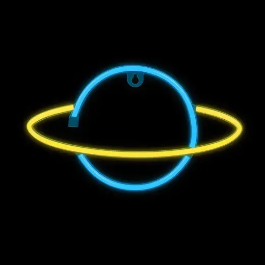 Neon LED Light SATURN yellow blue Bat + USB FLNE11 Forever Light Foto 3