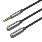YESIDO AUDIO CABLE YAU27 3,5mm AUX MALE/2x3,5mm AUX FEMALE 30CM BLACK Foto 1