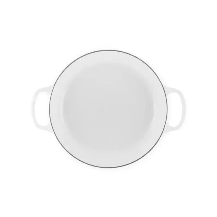 Кастрюля чугунная неглубокая 30см/3,5л белая Фото num