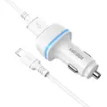 KAKU Car Charger KSC-528 Shengyu - 2xUSB - 2,8A with USB to Lightning white Foto 2