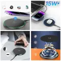 Wozinsky WLI-01Y 15W Qi Inductive Charger with USB-C Cable - Black Foto 2