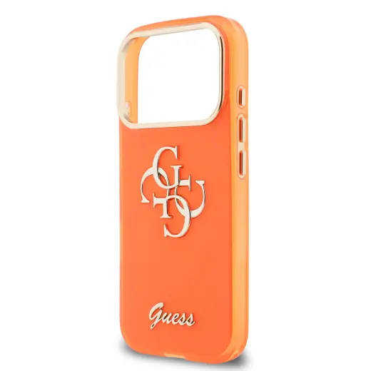 Guess IML 4G Script Metal Logo Case for iPhone 17 Pro Max Orange Foto 4