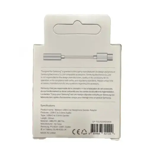Samsung GP-TGU023AE DAC USB-C to 3.5mm mini jack adapter - white Photo