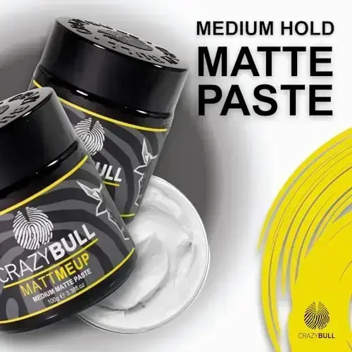 Crazy Bull Hair MattMeUp Medium Matte Paste - Water-Based Hair Styling Products, Vegan Styling Cream, Volumizing Hair Products - Melon Scent - 3.38 Oz Foto 3