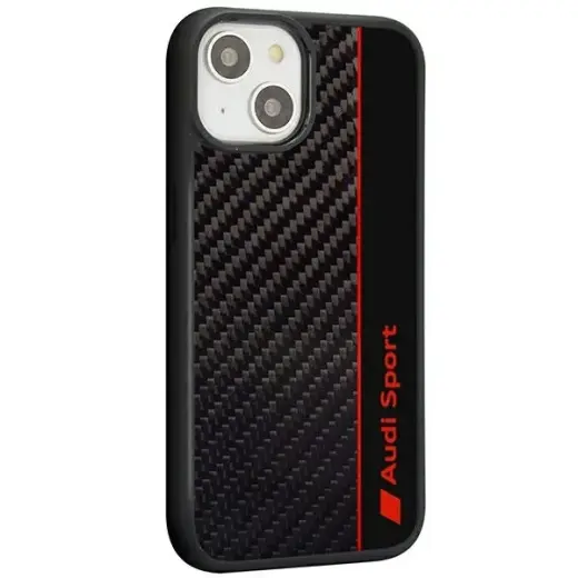 Audi Carbon Fiber Stripe iPhone 14 | 15 | 13 6.1" czarny|black hardcase AUS-TPUPCIP14-R8|D1-BK Photo