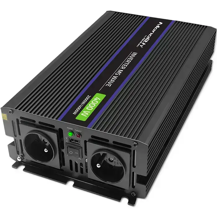 Qoltec Monolith voltage converter 4000 MS Wave |12V to 230V | 2000/4000W | USB Foto 14