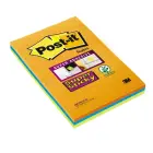 Piezīmju līmlapiņas Post-it Super Sticky līniju, 101x152mm, krāsainas, 3 gab./iepak. Foto 1