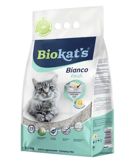 Smiltis kaķu tualetei - Biokats Bianco Fresh, 5 kg Photo