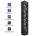 Qoltec Surge protector | 5 sockets | 1.8m | Black — Foto 4