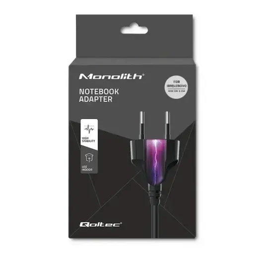 Qoltec Power adapter for laptop IBM Lenovo 65W | 20V | 3.52A | 7.9*5.5+pin | +power cable Photo