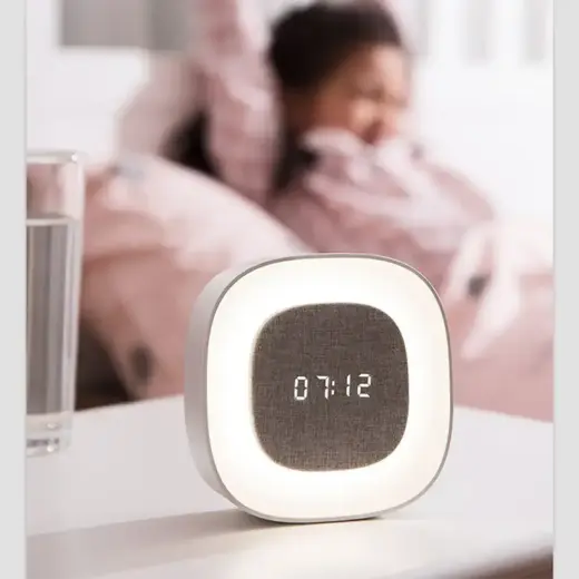 Alarm clock with Night Light LED PURE FNL-03 BJORN white square Forever Light Photo