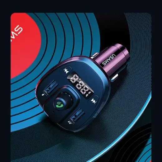 USAMS Zestaw głośnomówiący C21 z transmiterem FM, Bluetooth 5.0, MP3, 2xUSB 3,4A czarny|black CC115GC01 (US-CC115) Photo