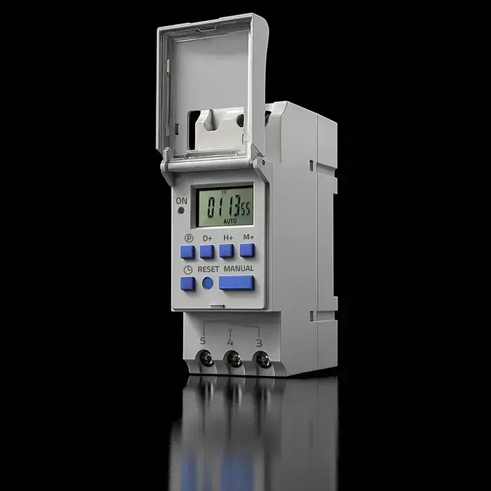 Qoltec Electronic Timer Switch for DIN Rail with Built-in Battery | 7-Day Schedule | 16 Programs Фото num