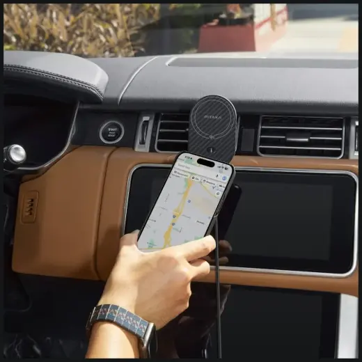 Car mount with wireless charger PITAKA MagEZ Pro 2 Qi2 15W NFC MagSafe black grey Foto 11