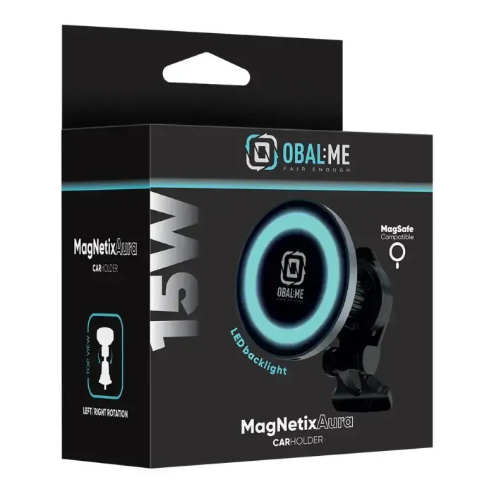 OBAL:ME MagNetix Aura Wireless Car Charger Mount 15W Black Photo
