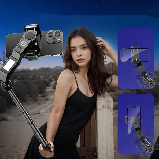 Blavec Selfie Stick Aluminium Fusion P-10 Gimbal tripod + remote control 1 metre (SSFP10G-TRB10) black Photo