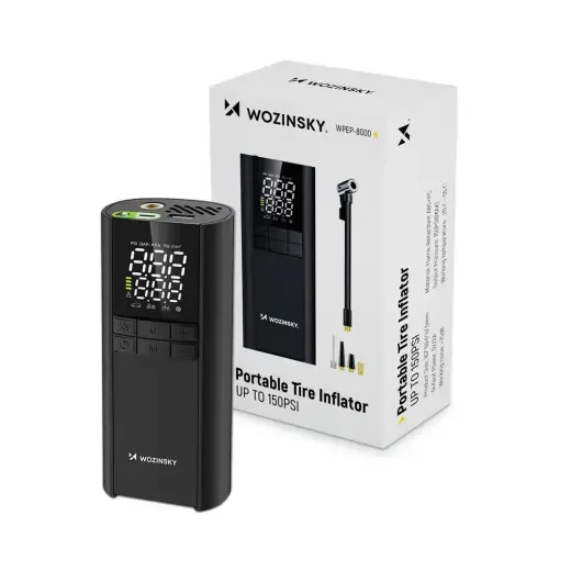 Wozinsky WPEP-8000 compressor, electric pump, 8000mAh power bank, flashlight - black Фото num