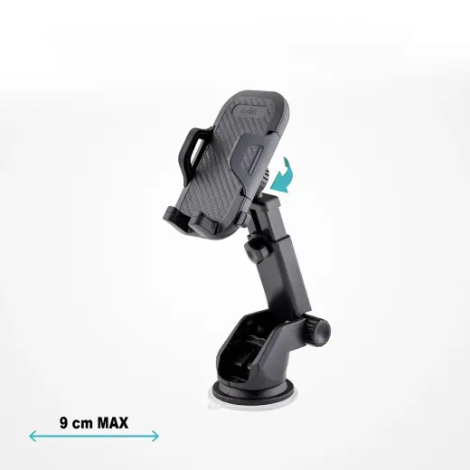 Telescopic car holder with suction cup Black Photo