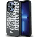 DKNY Leather Printed Pattern Metal Logo MagSafe Case for iPhone 15 Pro - Black — Foto 1