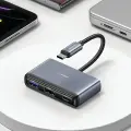 USAMS Adapter HUB 4w1 2xUSB 2.0|USB 3.0| USB-C szary|dark grey SJ627HUB01 (US-SJ627) Фото num