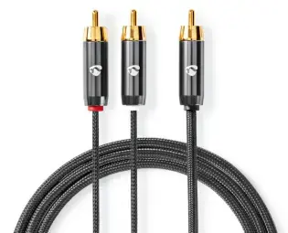 Kabelis Nedis 1x RCA - 2x RCA Subwoofer 3m