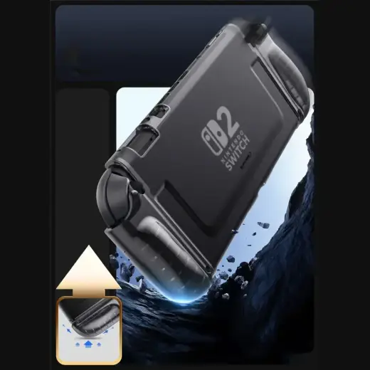 SUPCASE CRYSTAL CASE NINTENDO SWITCH 2 FROST BLACK Foto 4