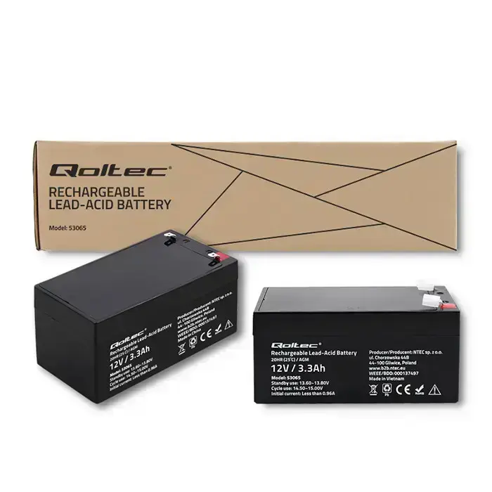 Qoltec AGM battery | 12V | 3.3Ah | Maintenance-free | Efficient| LongLife | for UPS, scale, cash register Foto 6