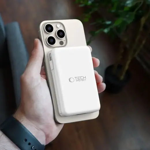 Tech-Protect LifeMag PB31 внешний аккумулятор (powerbank) | 10000 mAh | 15W | USB-C, USB-A, Lightning, MagSafe | белый Фото num