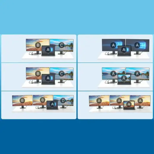 Choetech multifunctional HUB with display 12in1 USB-C to USB-C / USB-A / HDMI / VGA / AUX / SD / TF gray (HUB-M26) Фото num