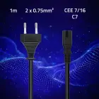 Qoltec Power cable IEC C7 | CEE 7/16 | figure-8| 2x0.75mm² | Pure copper Cu | 1m Фото num