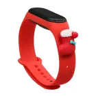 Strap Xmas for Xiaomi Mi Band 3 / 4 Christmas Silicone Strap Bracelet with Sock - Red Foto 1