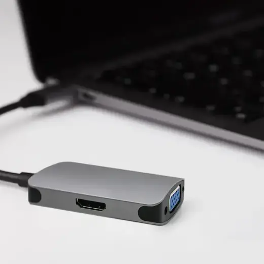 Qoltec Hub Adapter USB-C 3.1 2in1 | HDMI 4K | VGA Фото num