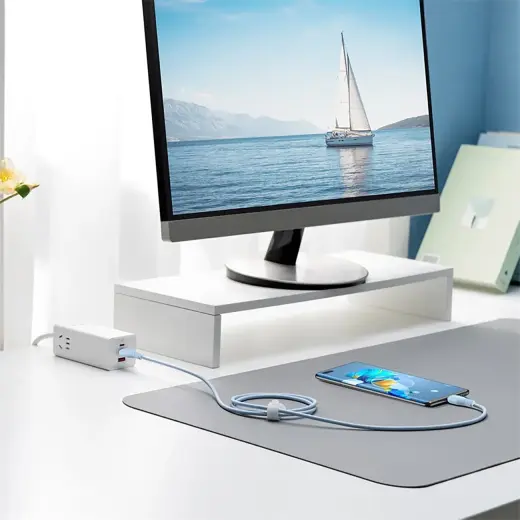 Baseus Pudding провод для передачи данных и зарядки | USB-A на USB-C | 100W | 2m | синий Фото num