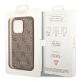 Guess GUHCP14LG4GFBR iPhone 14 Pro 6,1" brązowy|brown hard case 4G Metal Gold Logo Фото num
