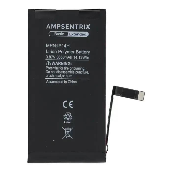 AmpSentrix Basic battery for iPhone 14 (high capacity 3650 mAh) Фото num