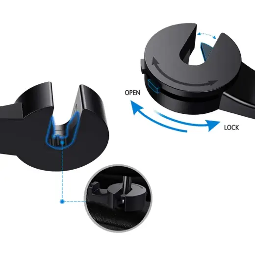 Magnetic car holder headrest mount Type 1 black Photo