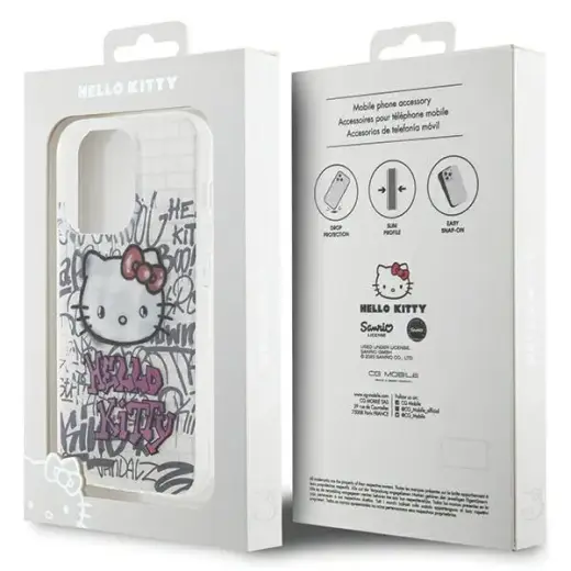 Hello Kitty HKHCP13XHDGPHT iPhone 13 Pro Max 6.7" biały|white hardcase IML Kitty On Bricks Graffiti Фото num