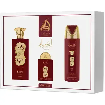 Lattafa Perfumes Ansaam Gold Gift Set EDP 100 ml, deospray 200 ml and EDP 20 ml