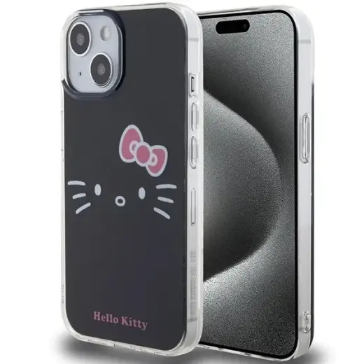 Hello Kitty IML Kitty Face case for iPhone 15 - black Фото num