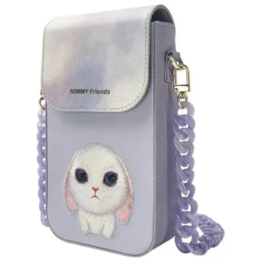 Nimmy Zestaw 3w1 torebka na telefon +     portfel + etui na lokalizator fioletowy|purple Big Eyed Pet 2.0 Rabbit Foto 5