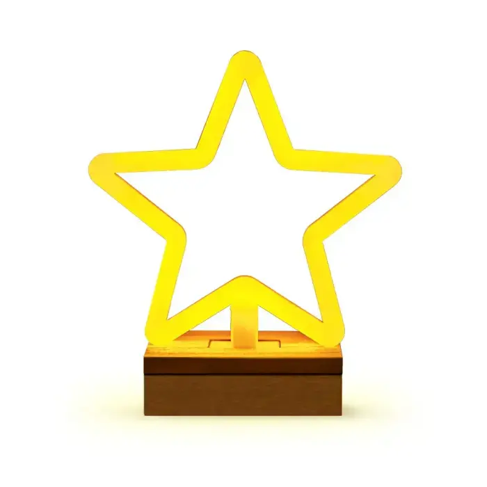 Neon Wood Stand LED STAR warm white FLNW04 Forever Light
