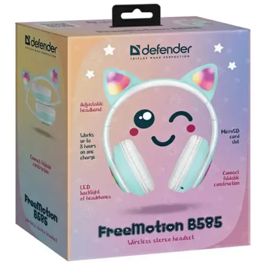 Defender słuchawki Bluetooth Freemotion B585 Led seledynowy|celadon (63588) Foto 12