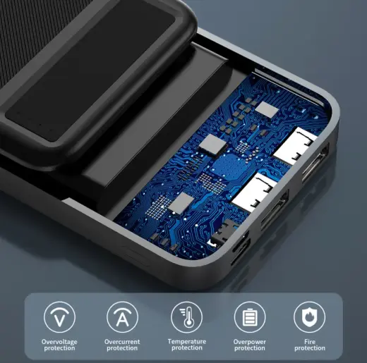 SENDEM PK91 external battery (powerbank) | 10000 mAh | 10.5W | Micro USB, USB-C, USB-A | black Photo