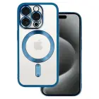 Metallic phone case with MagSafe support for iPhone 16 Pro blue — Photo 1