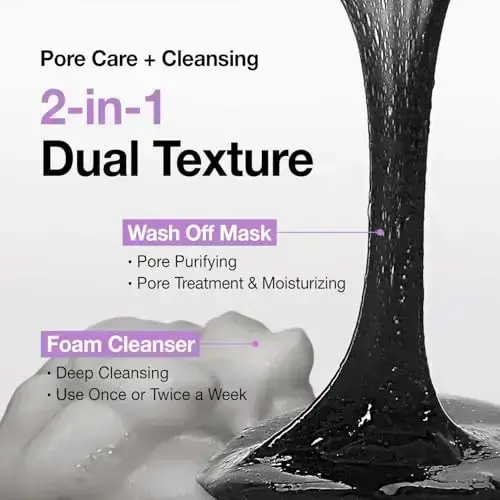 Coxir TXA MUCIN PORE MASK CLEANSER L Tranexamic Acid, Charcoal, Black Rice, Black Gelato Texture L Wash Off Mask, Moisturizing, Pore Purifying, Blackh Фото num